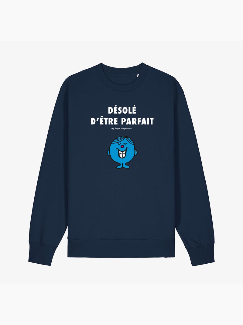 Sweater Man - DÉSOLÉ D'ÊTRE PARFAIT 2 Marineblauw - Kiabi