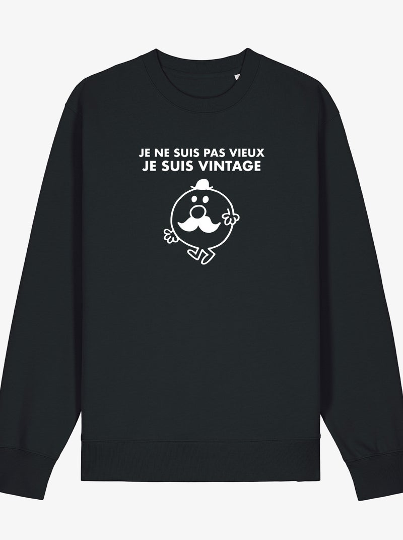 Sweater Man - JE NE SUIS PAS VIEUX JE SUIS VINTAGE Zwart - Kiabi