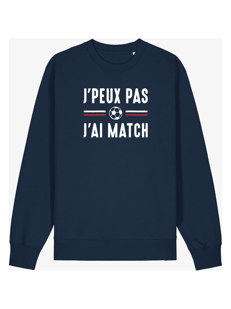 Sweater Man - JE PEUX PAS J'AI MATCH Marineblauw - Kiabi