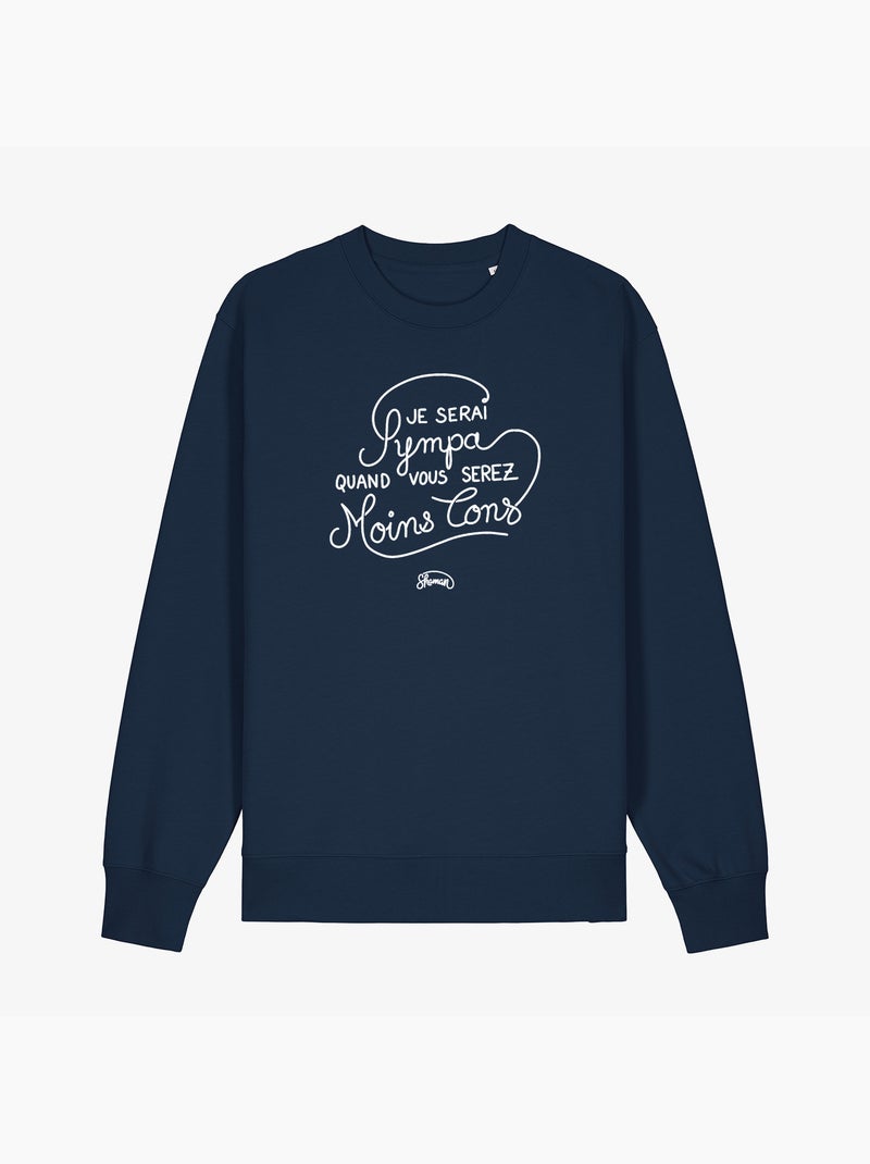 Sweater Man - JE SERAI SYMPA QUAND VOUS SEREZ MOINS CON Marineblauw - Kiabi