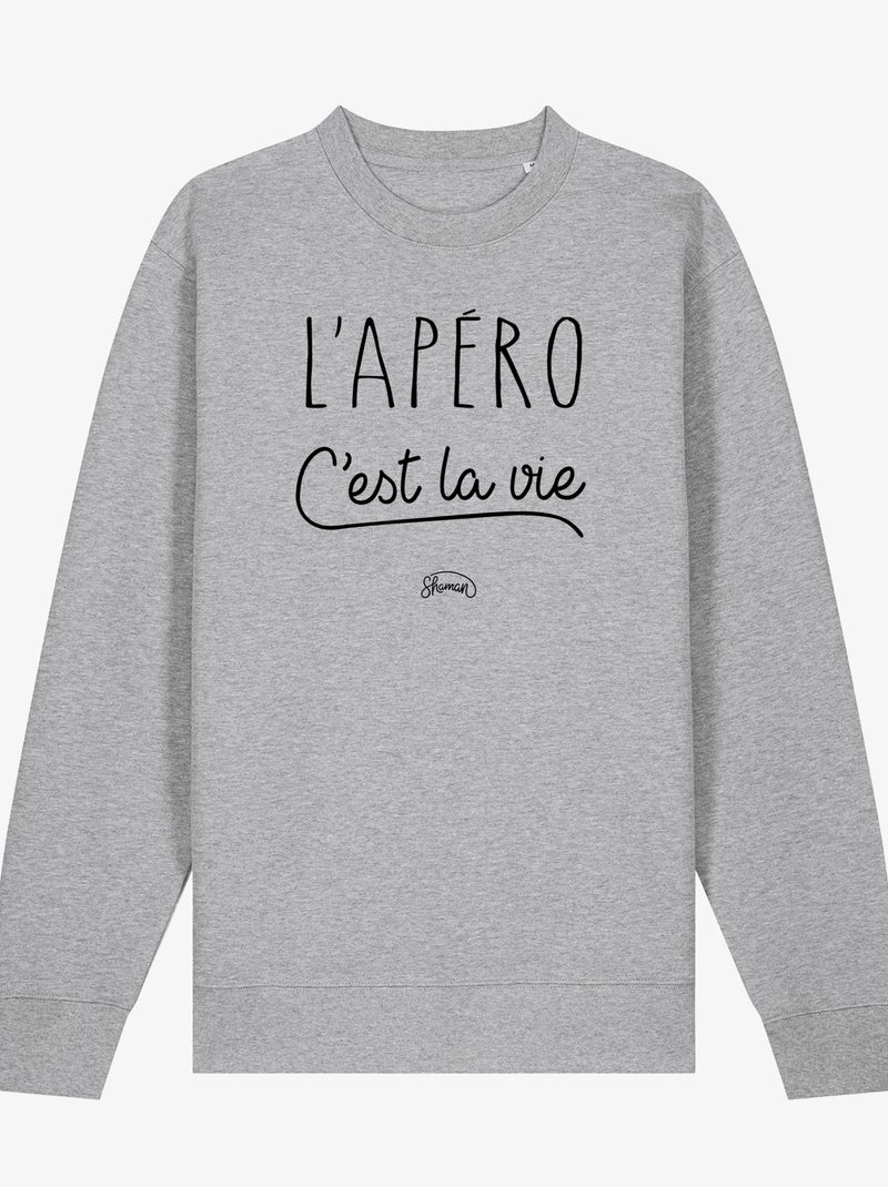 Sweater Man - L'APERO C'EST LA VIE Gemêleerd grijs - Kiabi