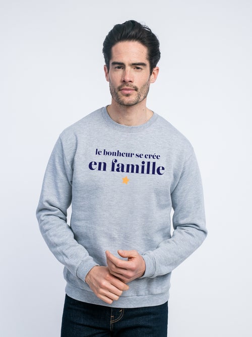 Sweater Man - LE BONHEUR SE CRÉE EN FAMILLE - Kiabi