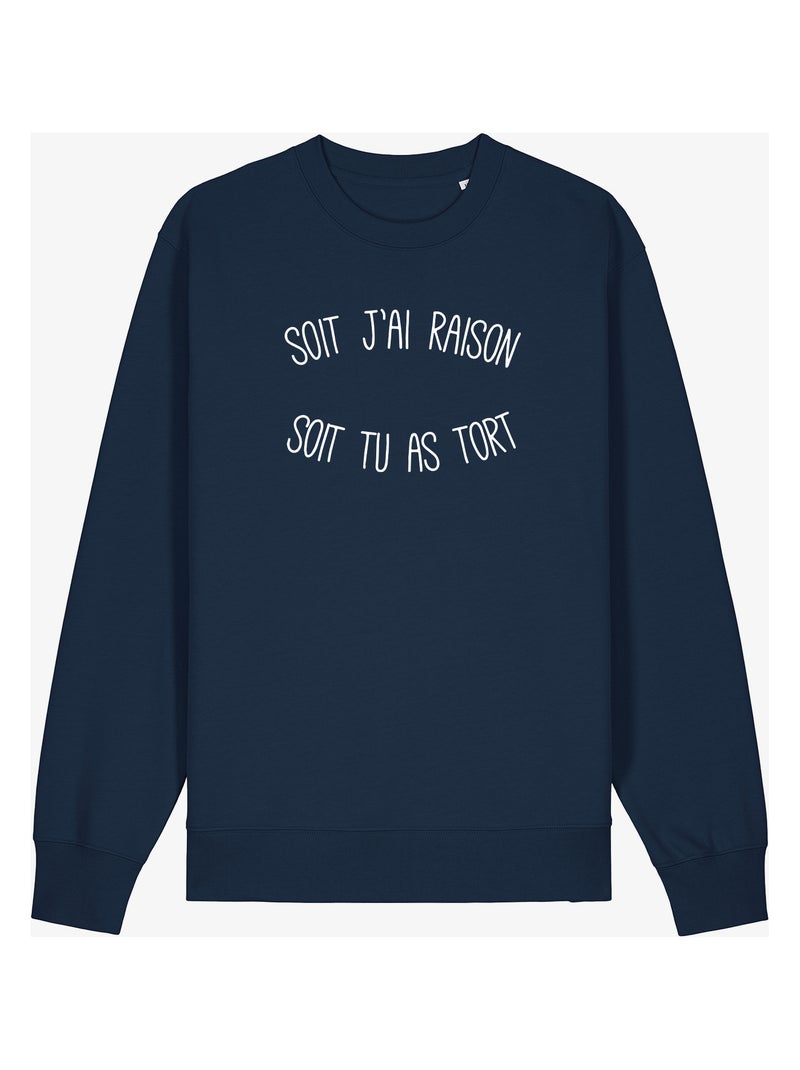 Sweater Man - SOIT J'AI RAISON SOIT TU AS TORT Marineblauw - Kiabi