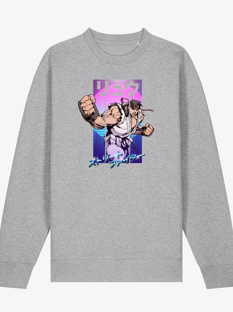 Sweater Man - STREET FIGHTER 3 Gemêleerd grijs - Kiabi