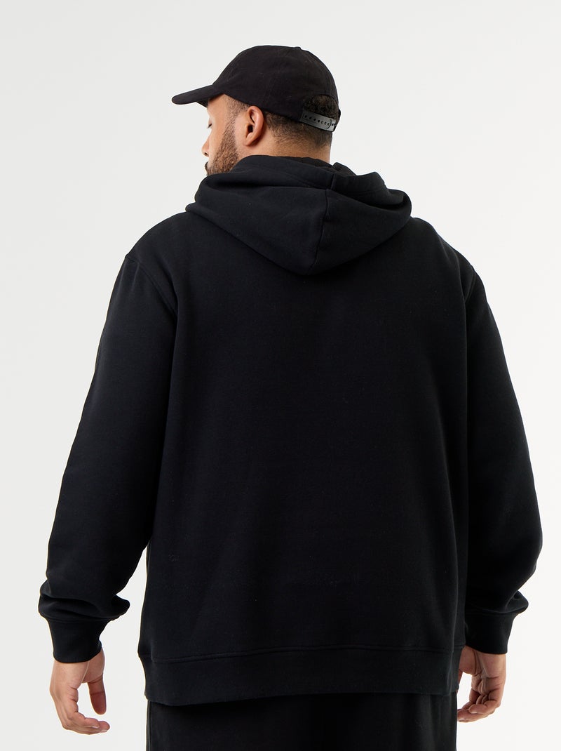 Sweater met capuchon en kangoeroezak Zwart - Kiabi