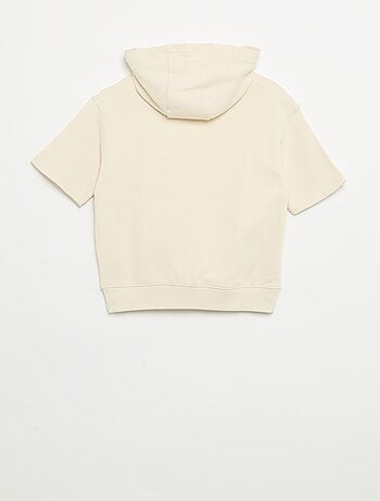 Sweater met capuchon en korte mouwen