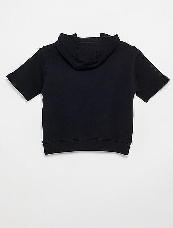 Sweater met capuchon en korte mouwen