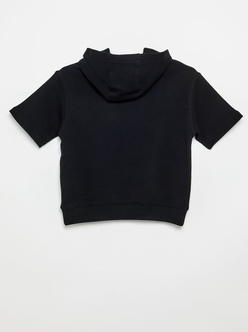 Sweater met capuchon en korte mouwen - Kiabi