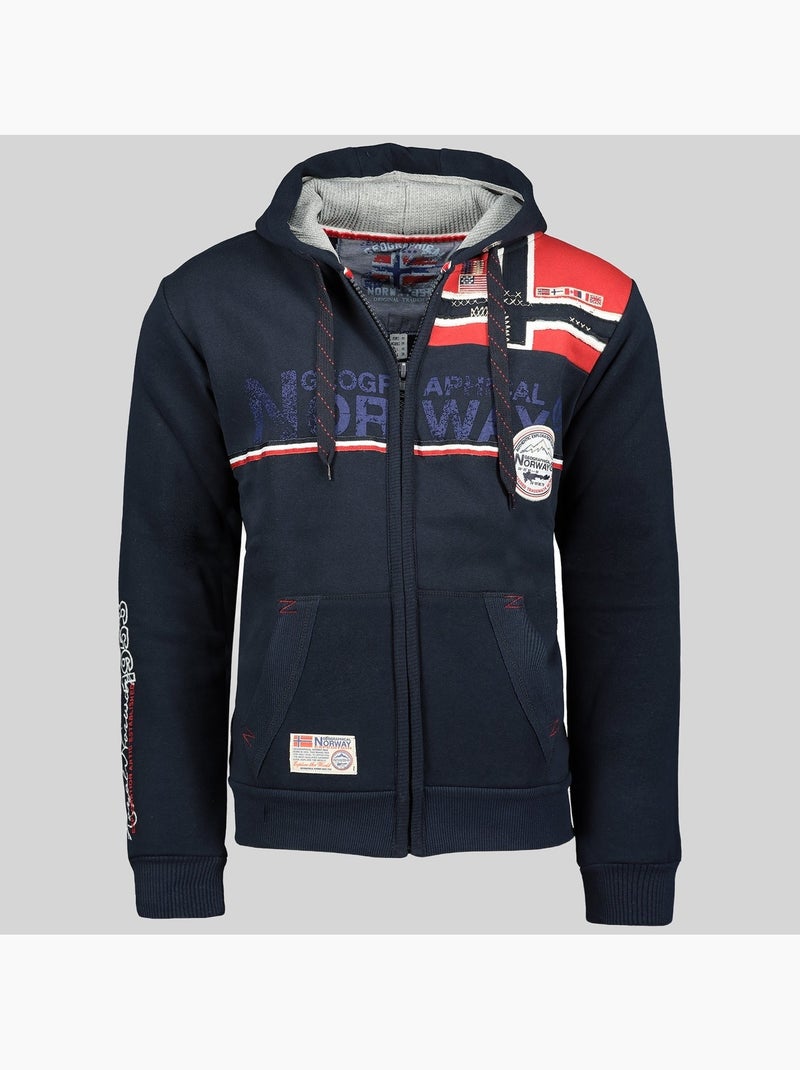 Sweater met capuchon faponie – geographical norway Marineblauw - Kiabi