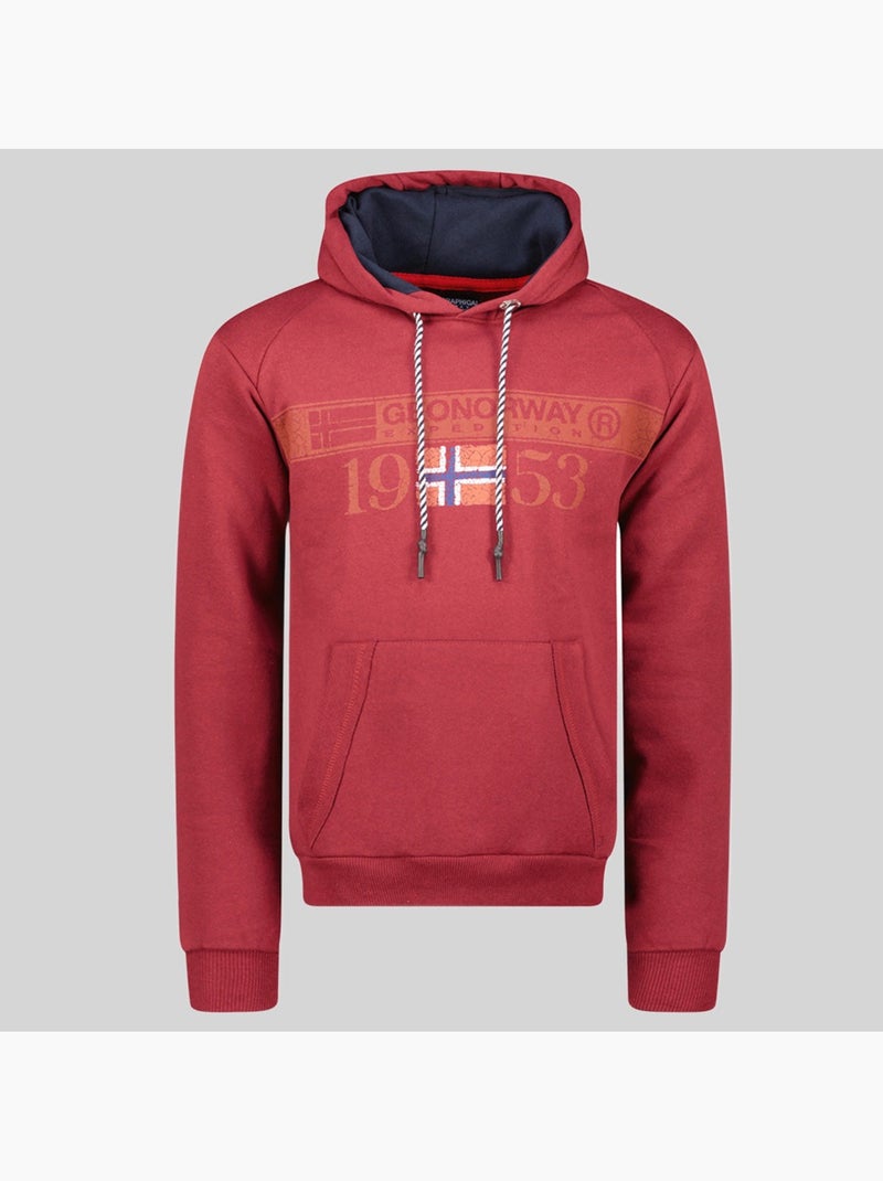 Sweater met capuchon fastlife – geographical norway Bordeaux - Kiabi