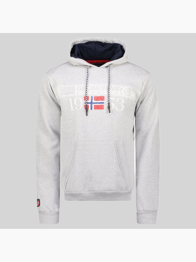 Sweater met capuchon fastlife – geographical norway Lichtgrijs - Kiabi