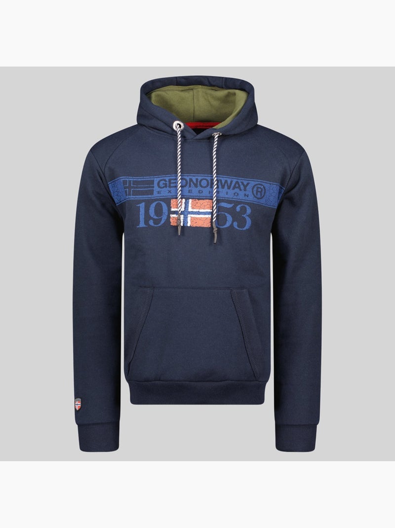 Sweater met capuchon fastlife – geographical norway Marineblauw - Kiabi