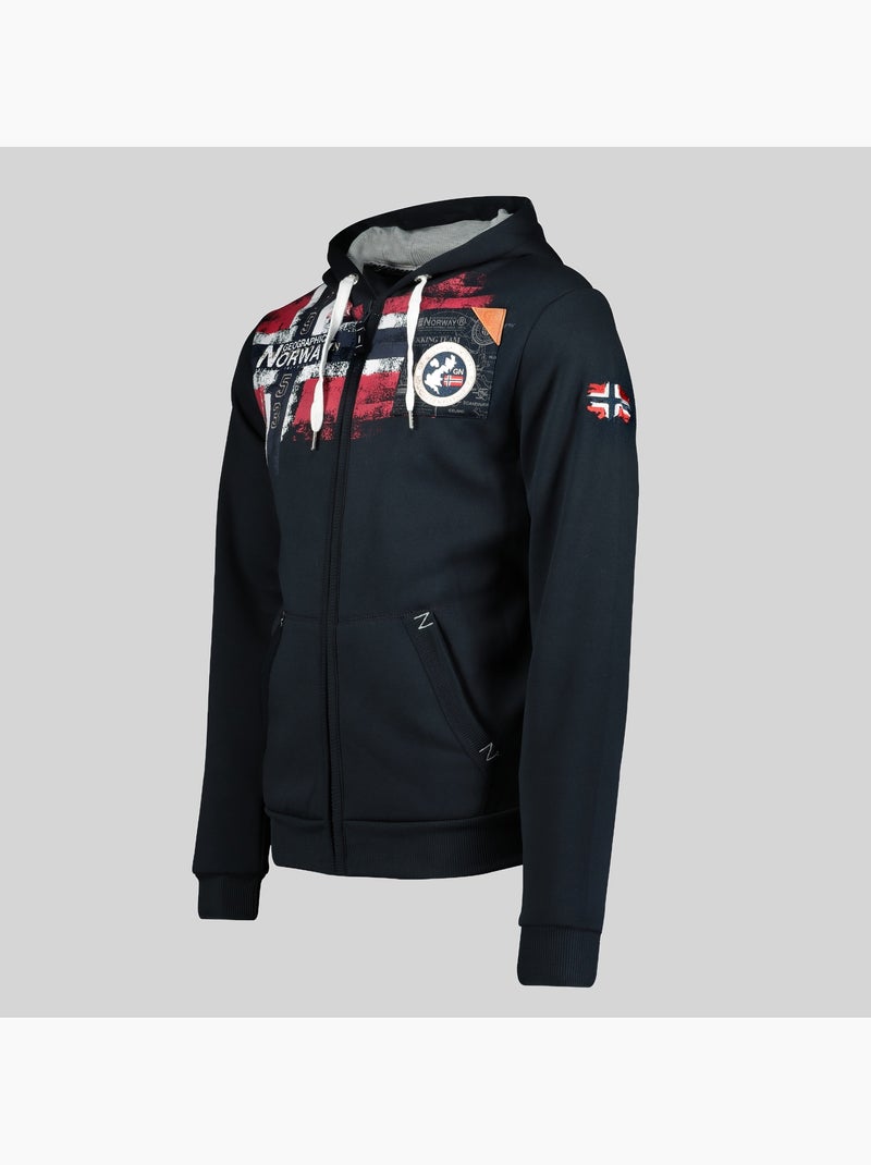 Sweater met capuchon fespote – geographical norway Marineblauw - Kiabi