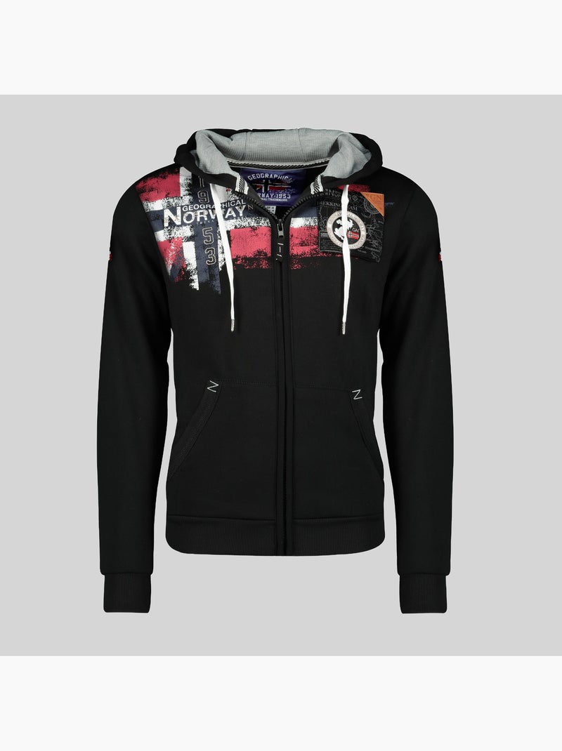 Sweater met capuchon fespote – geographical norway Zwart - Kiabi