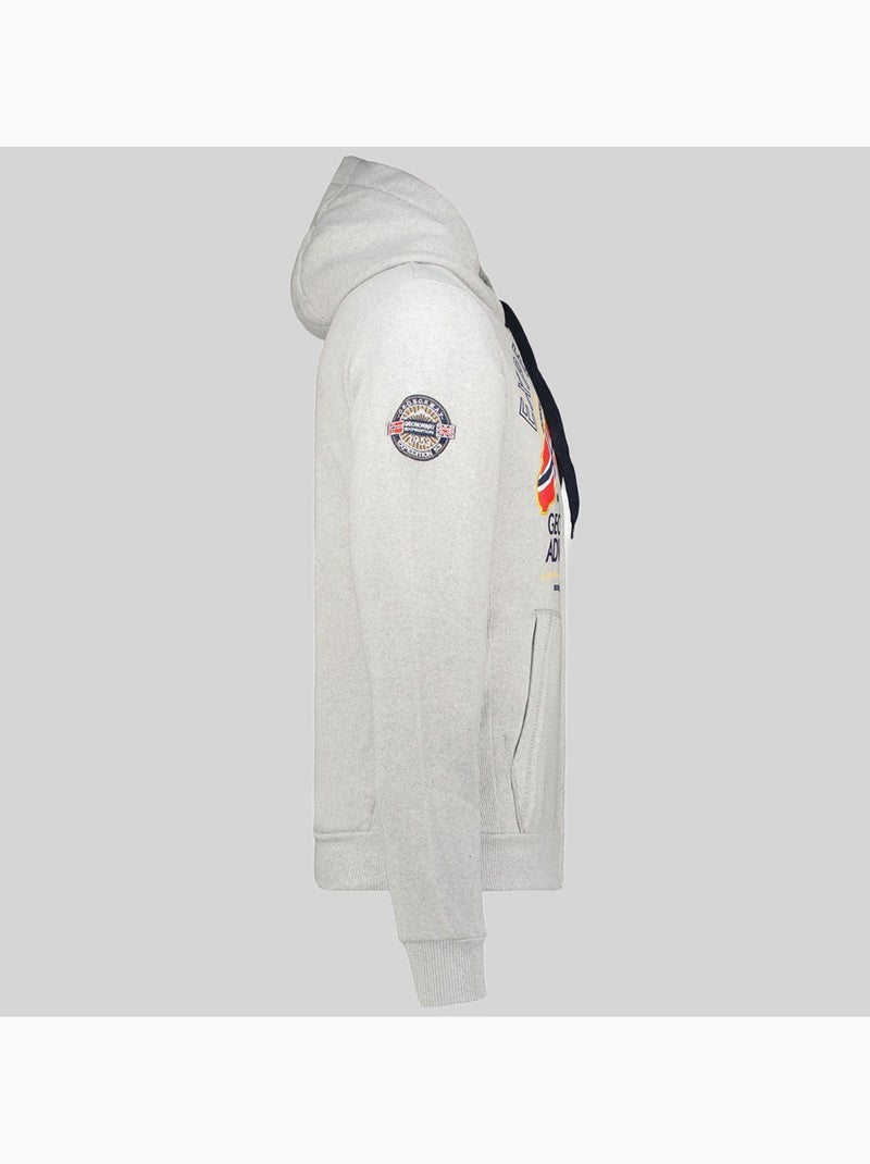Sweater met capuchon flepto – geographical norway Lichtgrijs - Kiabi