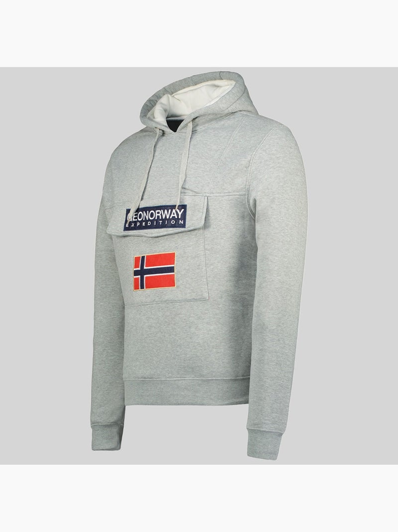 Sweater met capuchon gadrien – geographical norway Lichtgrijs - Kiabi