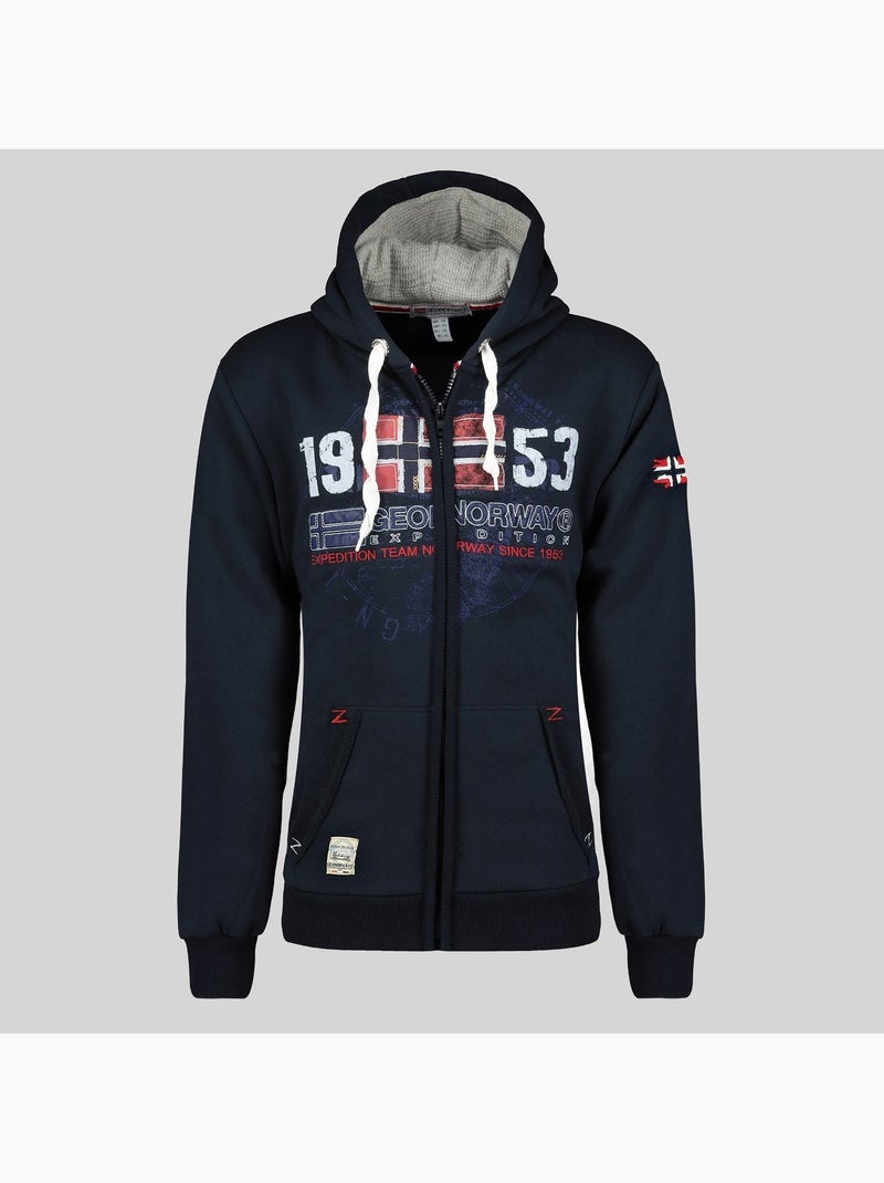 Sweater met capuchon gapigal – geographical norway Blauw - Kiabi