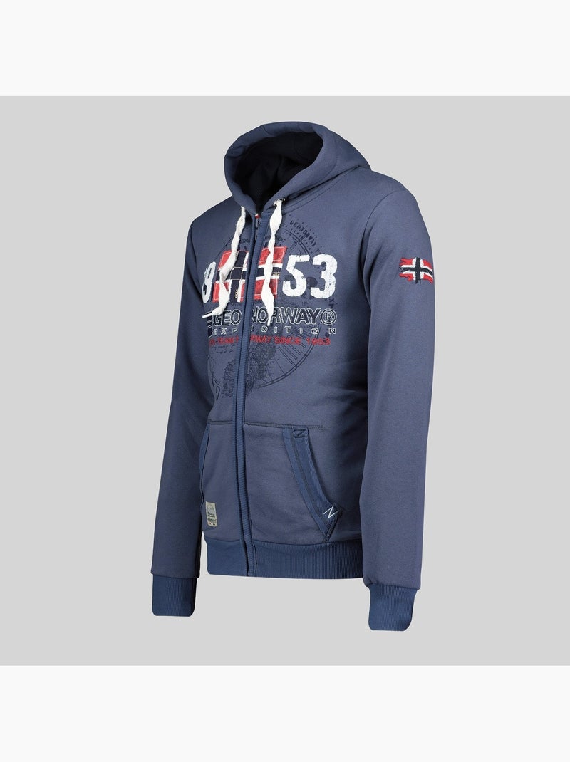 Sweater met capuchon gapigal – geographical norway Blauw - Kiabi