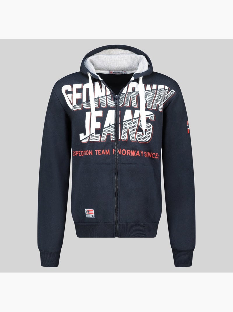 Sweater met capuchon gasper – geographical norway Marineblauw - Kiabi