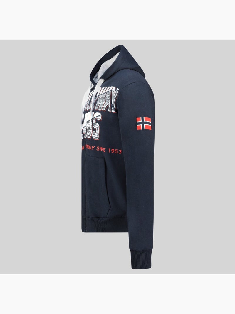Sweater met capuchon gasper – geographical norway Marineblauw - Kiabi