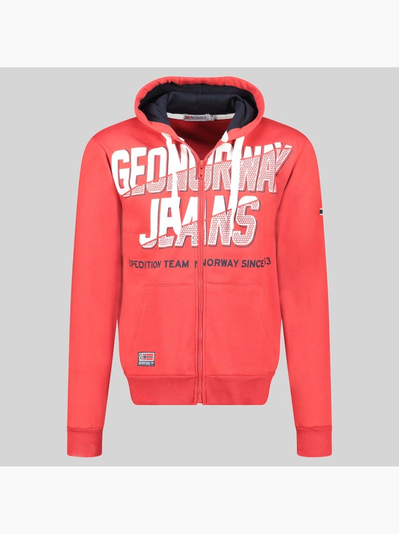 Sweater met capuchon gasper – geographical norway Rood - Kiabi