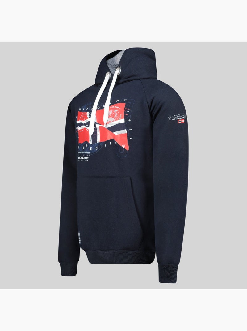 Sweater met capuchon gdrap – geographical norway Marineblauw - Kiabi