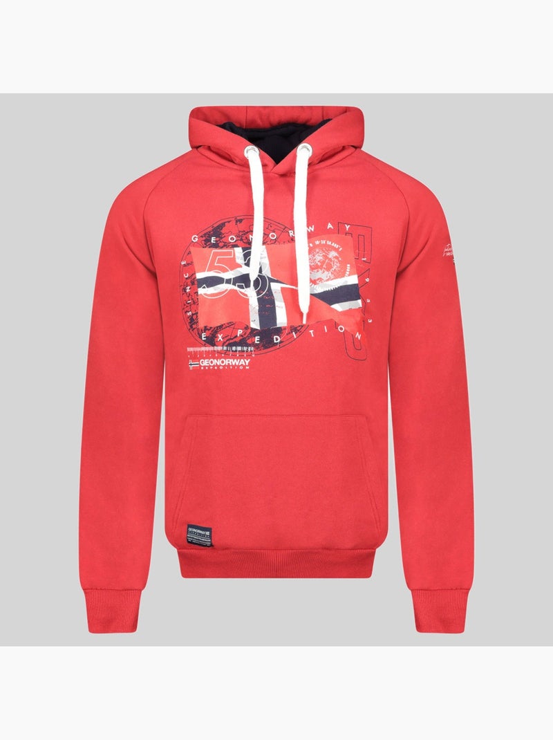 Sweater met capuchon gdrap – geographical norway Rood - Kiabi
