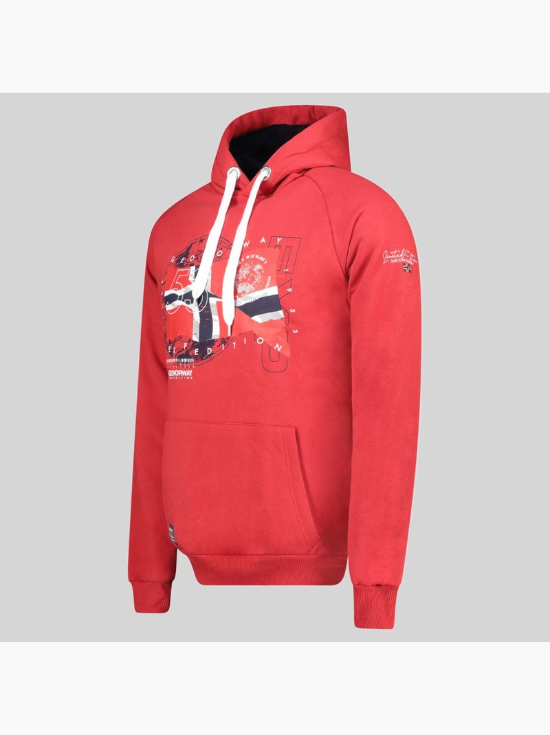 Sweater met capuchon gdrap – geographical norway Rood - Kiabi