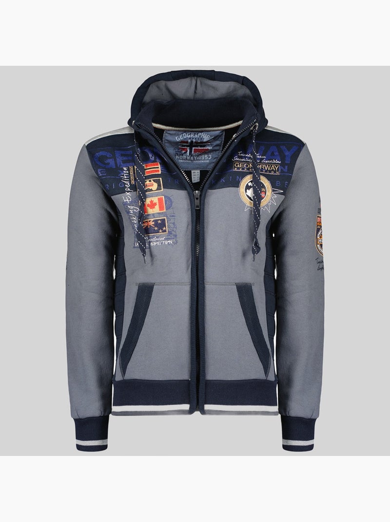 Sweater met capuchon geday – geographical norway Donkergrijs - Kiabi