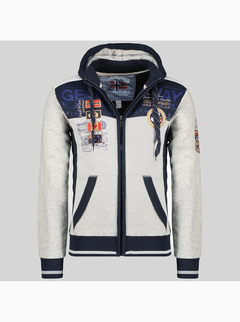 Sweater met capuchon geday – geographical norway Lichtgrijs - Kiabi