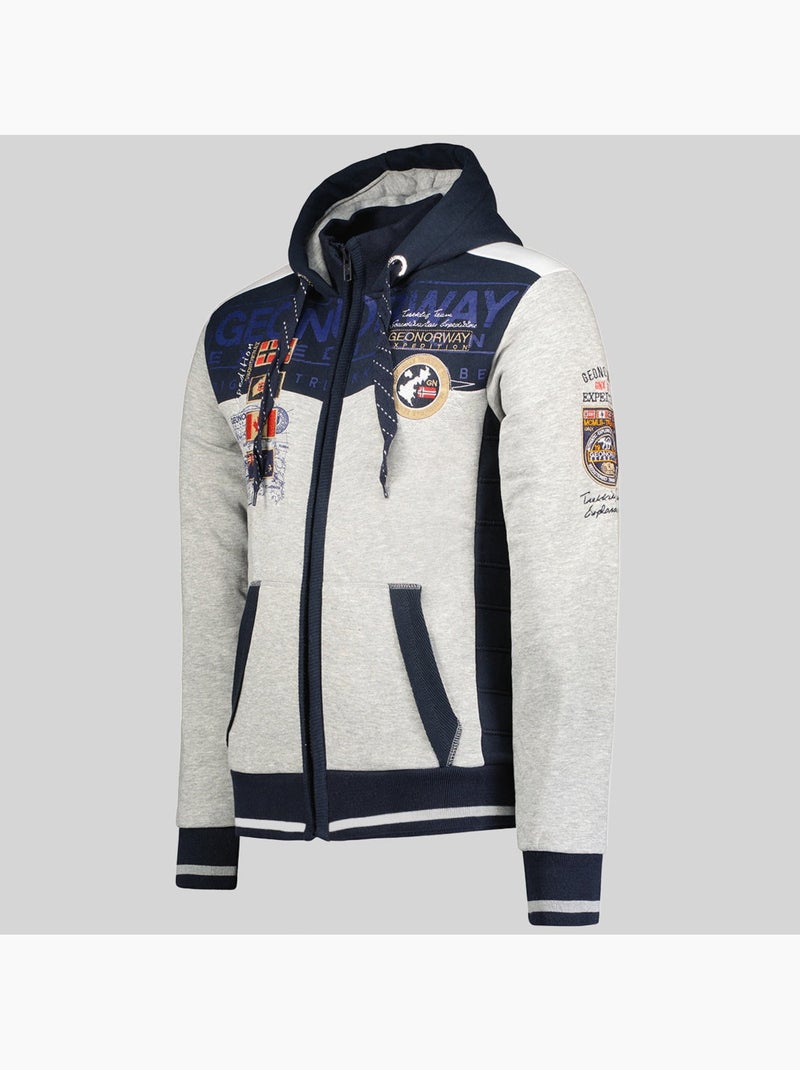 Sweater met capuchon geday – geographical norway Lichtgrijs - Kiabi