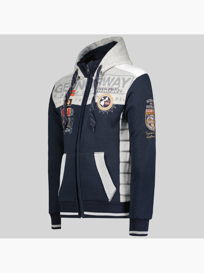 Sweater met capuchon geday – geographical norway Marineblauw - Kiabi