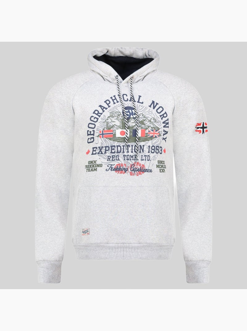 Sweater met capuchon gexpe – geographical norway Lichtgrijs - Kiabi