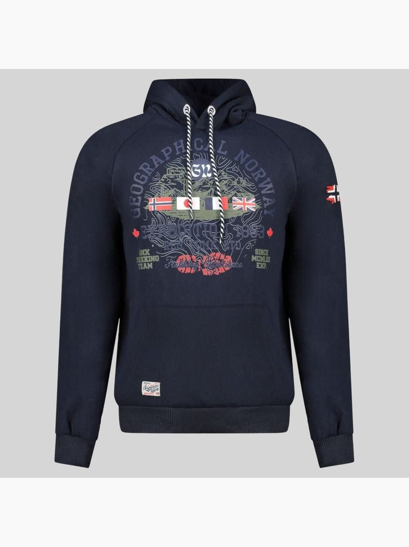 Sweater met capuchon gexpe – geographical norway Marineblauw - Kiabi