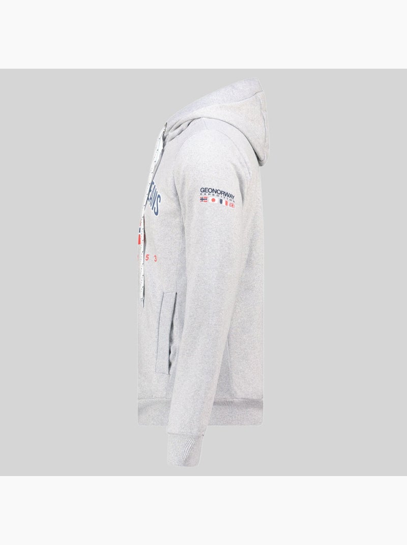 Sweater met capuchon ghagen – geographical norway Lichtgrijs - Kiabi