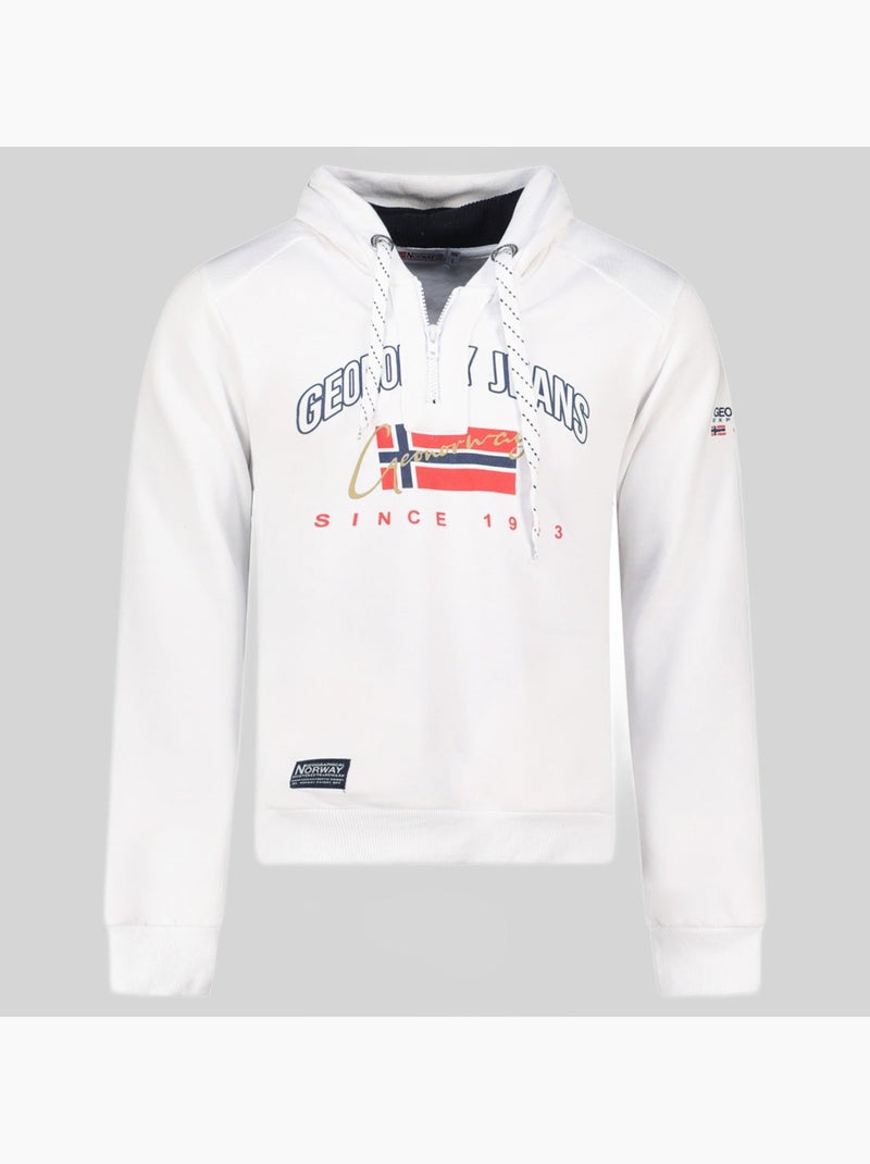 Sweater met capuchon ghagen – geographical norway Marineblauw - Kiabi