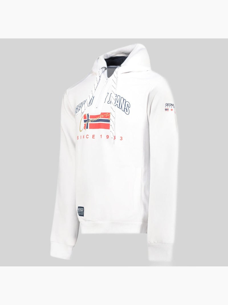 Sweater met capuchon ghagen – geographical norway Wit - Kiabi