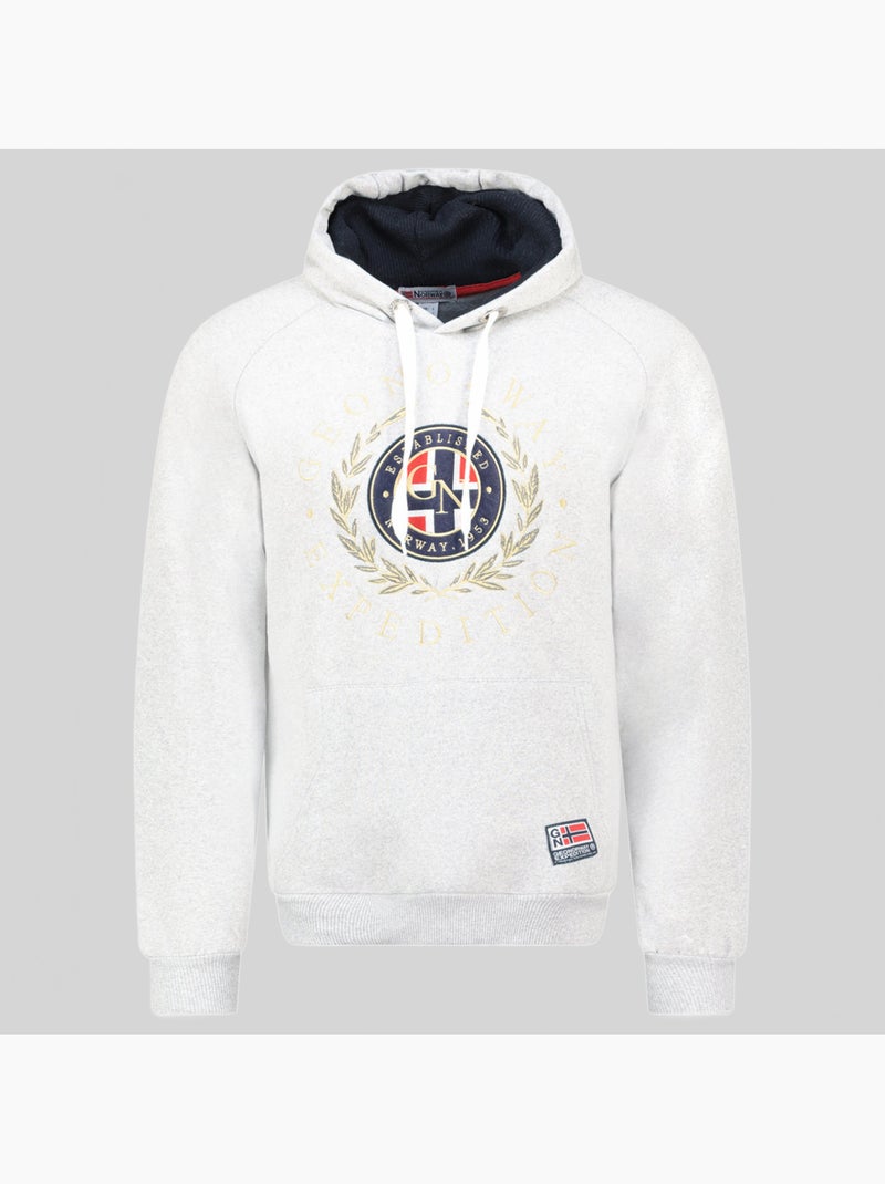 Sweater met capuchon giger – geographical norway Lichtgrijs - Kiabi