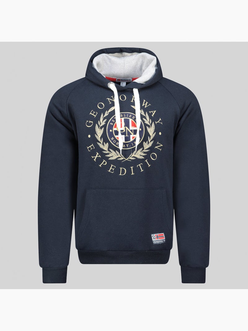 Sweater met capuchon giger – geographical norway Marineblauw - Kiabi
