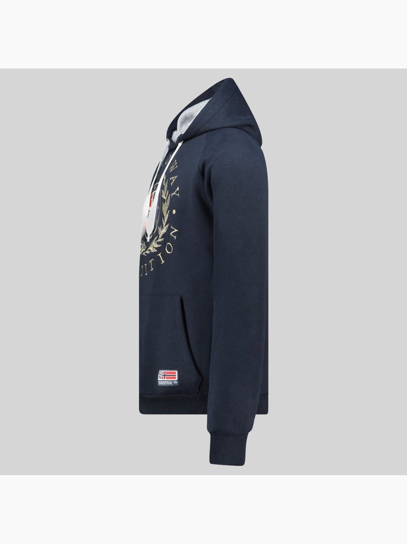 Sweater met capuchon giger – geographical norway Marineblauw - Kiabi