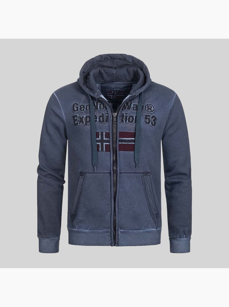 Sweater met capuchon gimdo – geographical norway Marineblauw - Kiabi
