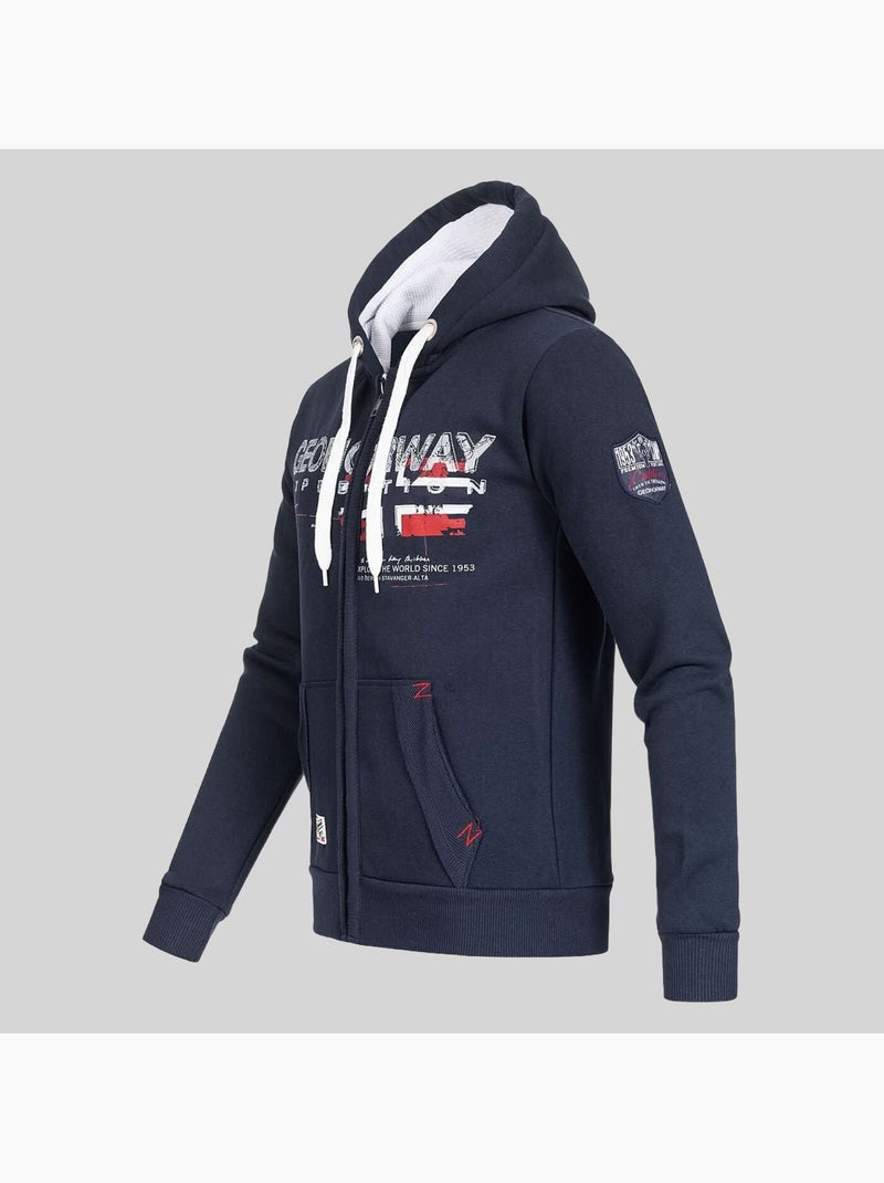 Sweater met capuchon gisland – geographical norway Marineblauw - Kiabi