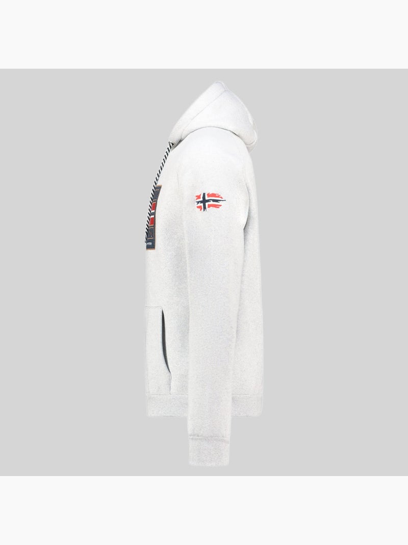 Sweater met capuchon gofoten – geographical norway Lichtgrijs - Kiabi