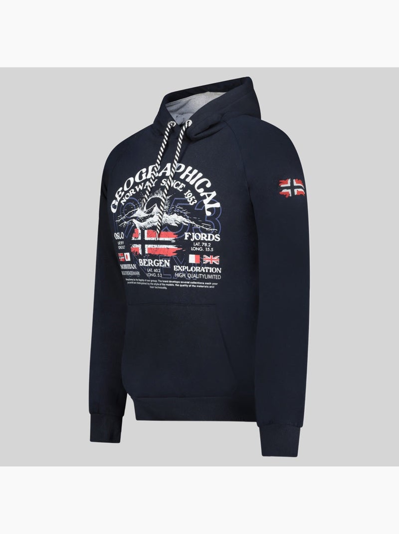 Sweater met capuchon gommy – geographical norway Marineblauw - Kiabi
