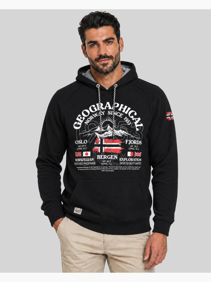 Sweater met capuchon gommy – geographical norway Zwart - Kiabi