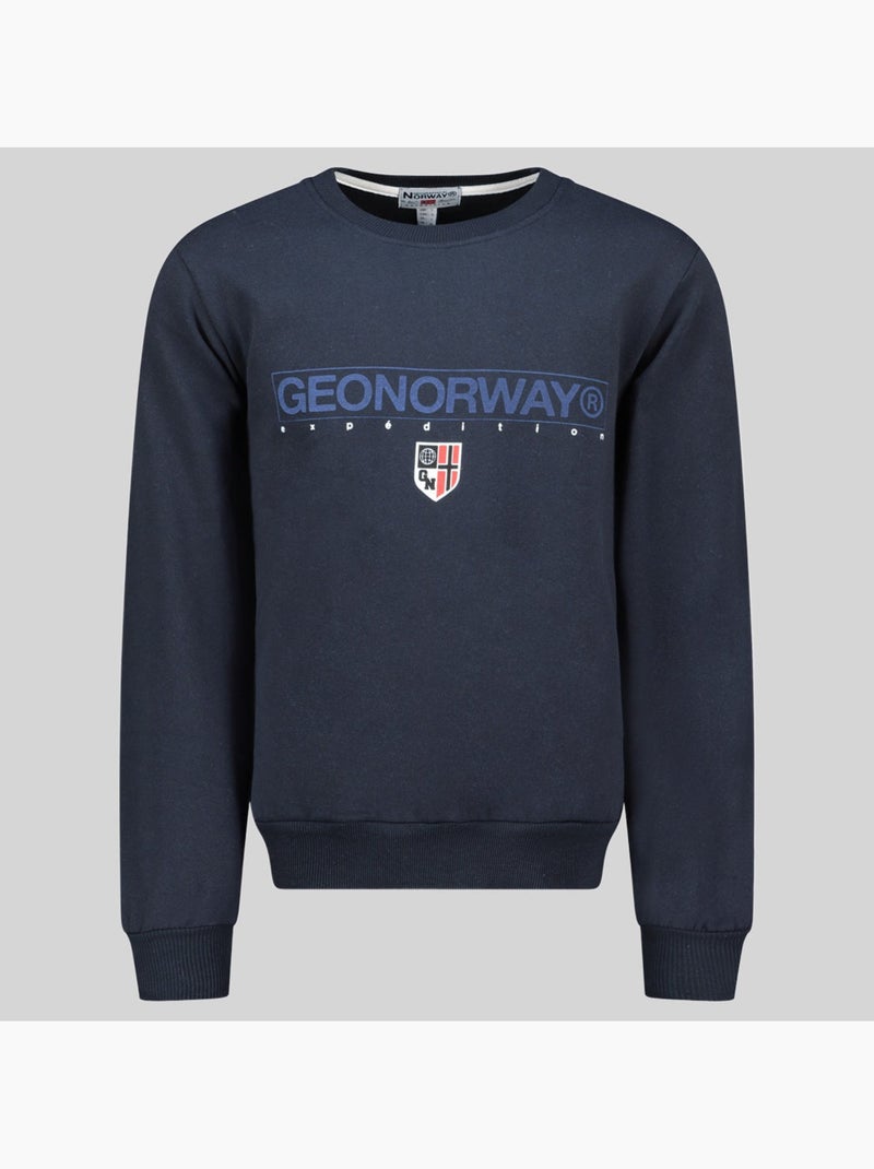 Sweater met capuchon gotrun – geographical norway Marineblauw - Kiabi