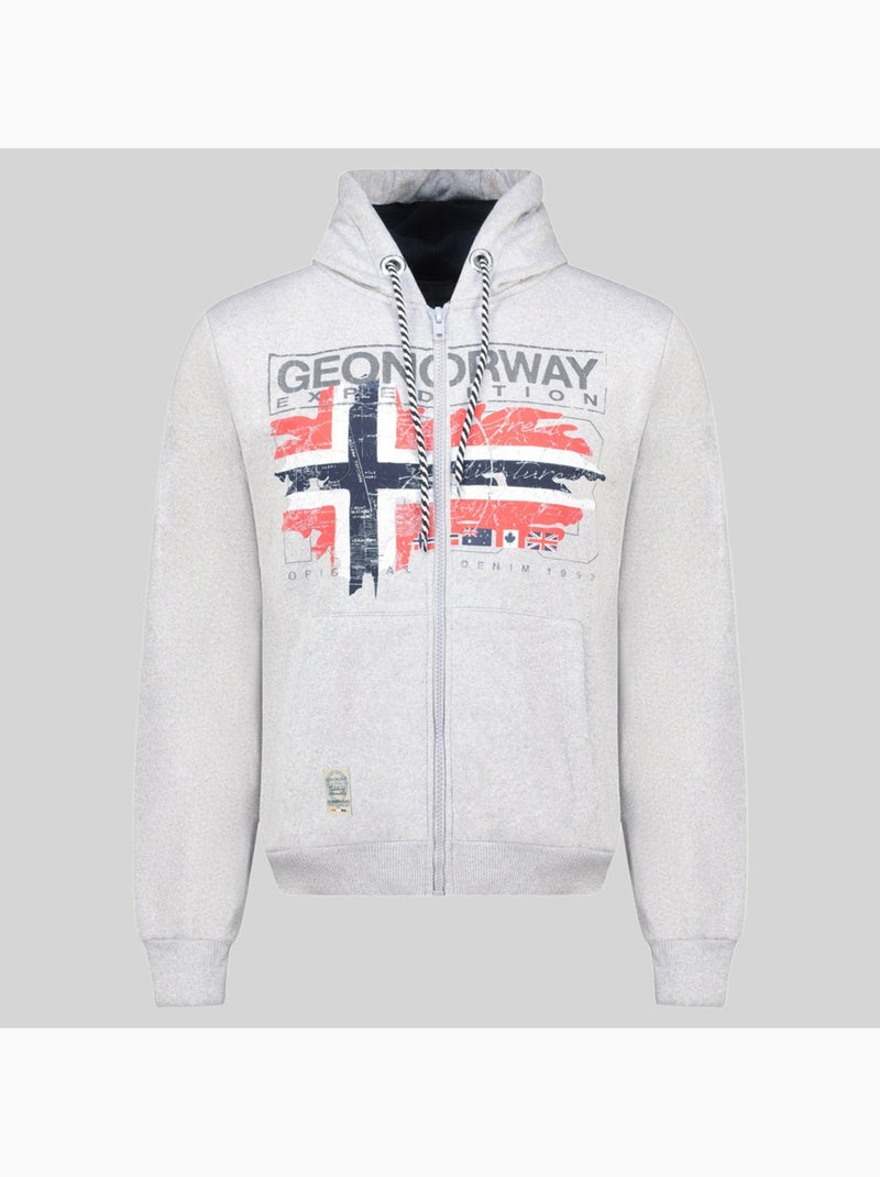 Sweater met capuchon grusty – geographical norway Lichtgrijs - Kiabi