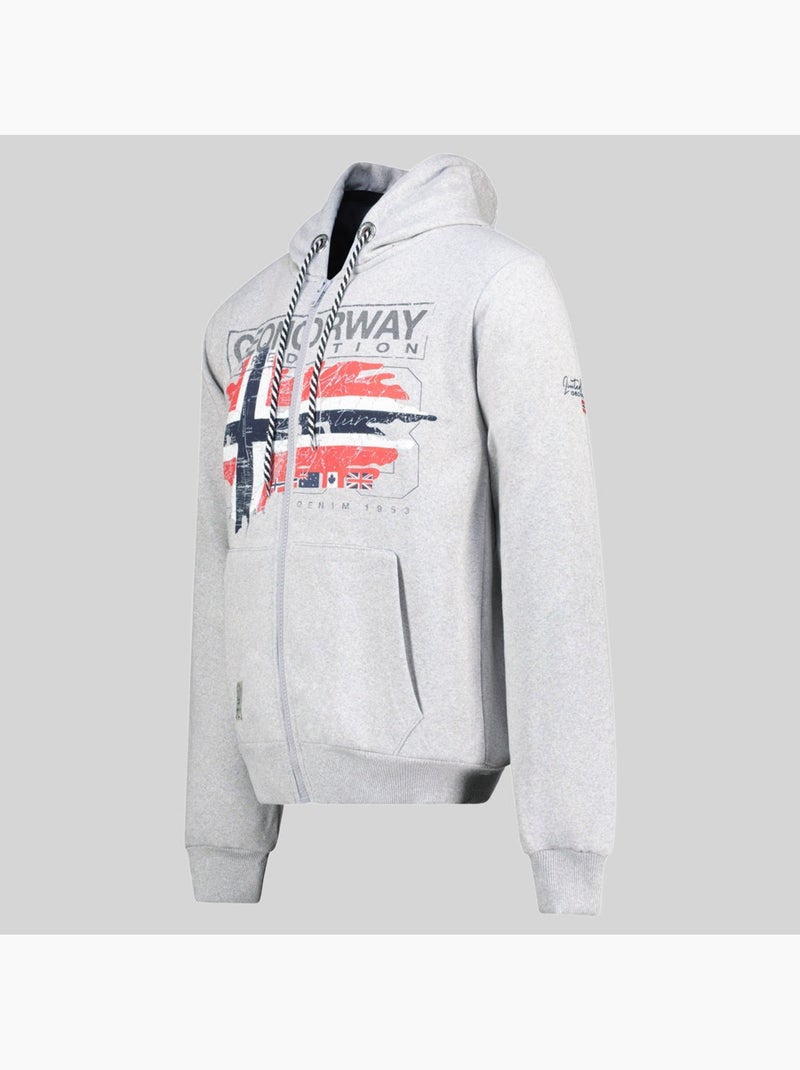 Sweater met capuchon grusty – geographical norway Lichtgrijs - Kiabi