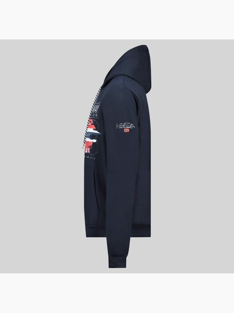 Sweater met capuchon grusty – geographical norway Marineblauw - Kiabi