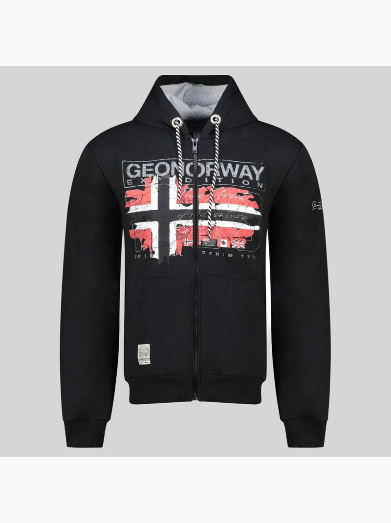 Sweater met capuchon grusty – geographical norway Zwart - Kiabi